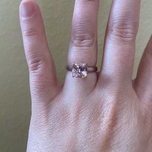 Morganite Engagement Ring, 14 k WG